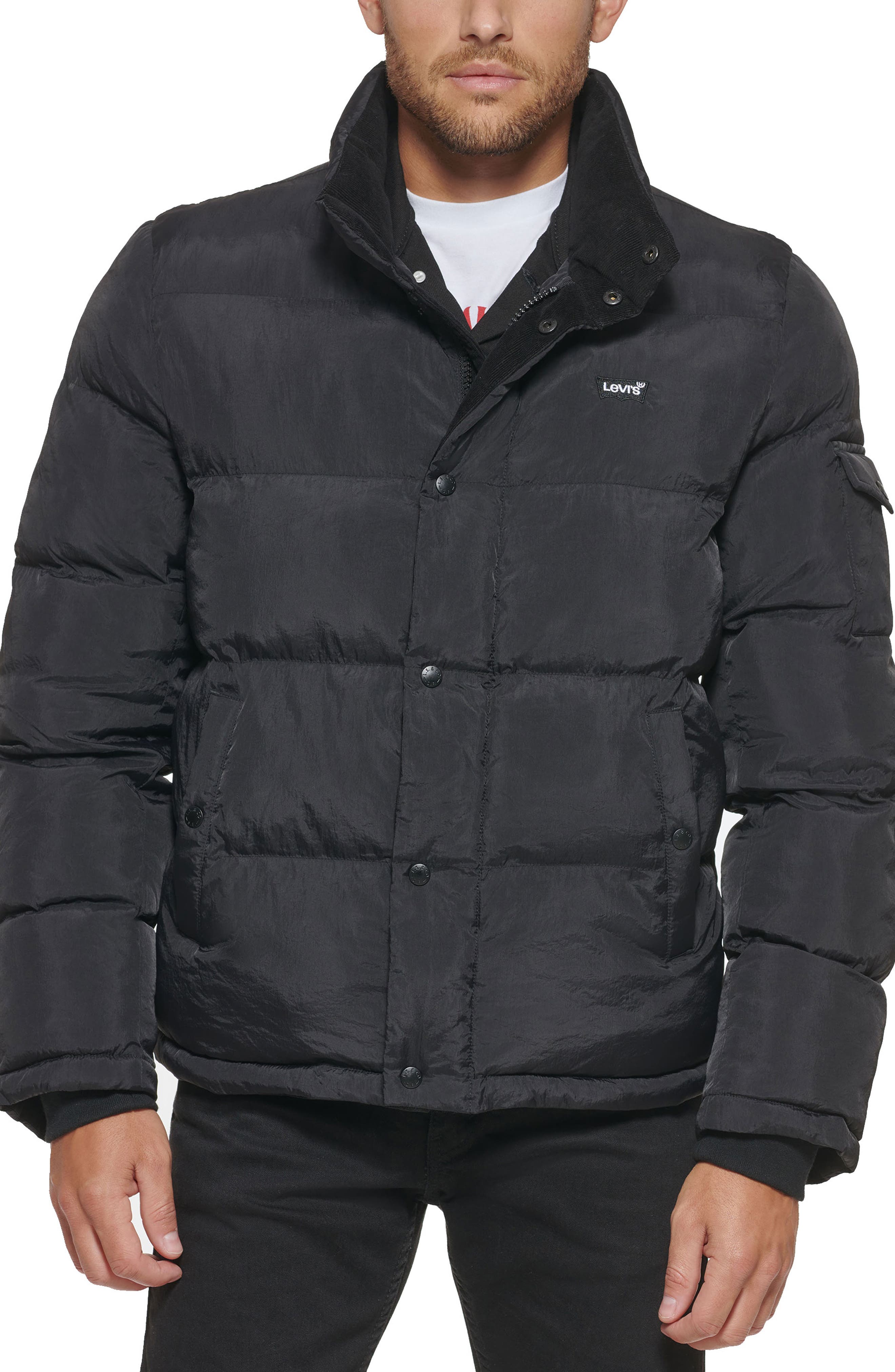 Ptyhk RG Mens Hooded Puffer Down Jacket Zippered Mid Length Outerwear 